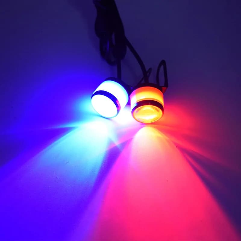 2x stroboscopico moto LED lampada di segnalazione Eagle Eye Light DRL Multicolor Motocross Spotlight luci di marcia diurna lampadina di avvertimento 12V