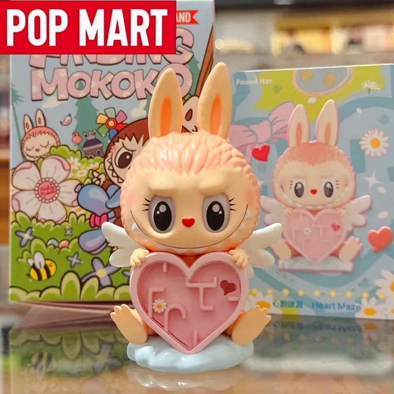 POP MART Original Finding Mokoko Series Blind Box Toy Skullpanda Labubu Molly Dimoo Statuetta Anime in PVC Giocattolo da Scrivania Regalo di Compleanno