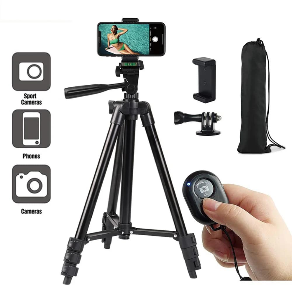 102cm Lightweight Camera Tripod For Mobile Tripod Camera Portable SLR Bluetooth-compatible Desktop Cam Stand Monopod Smartphone
