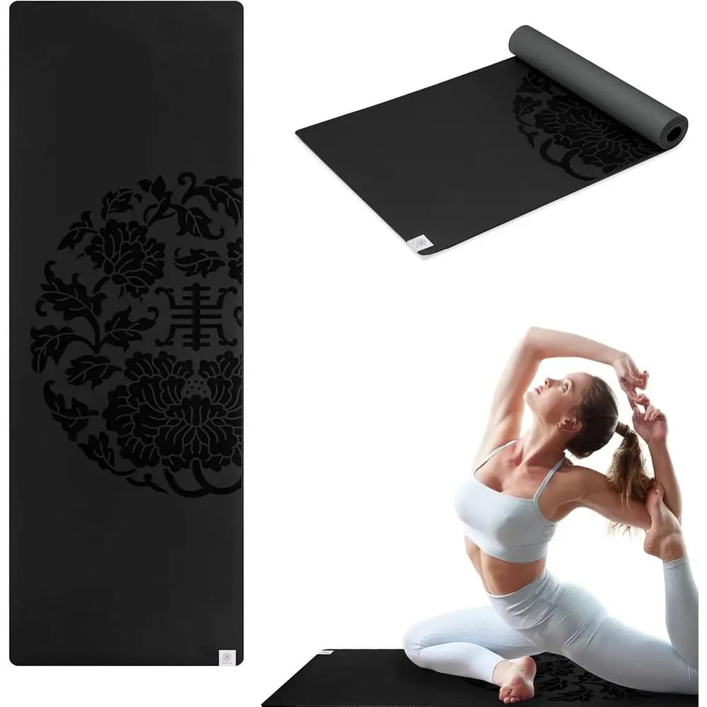 Tappetino da yoga antiscivolo spesso 5 mm per esercizi, hot yoga, pilates e allenamenti a terra - Supporto imbottito, 68 x 24