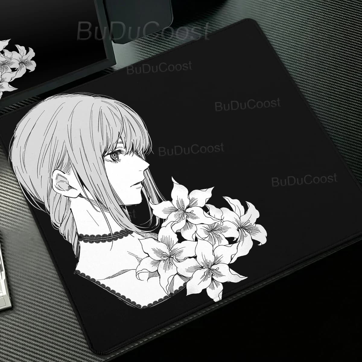Cute White Rabbit Pink Desk Pad Mouse Protector Small Mouse Pad Gamer Desk Mat Pc Laptop Green Plant Tablemat Office Accessories