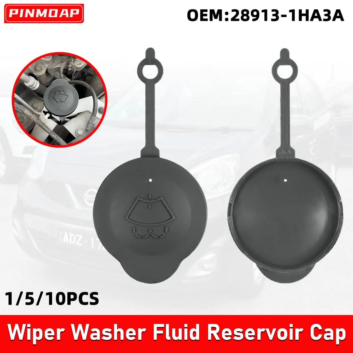 La copertura del serbatoio del liquido per la pulizia del tergicristallo PINMOAP è adatta per Nissan Micra K13 2011-2016 Ricambi auto 28913-1HA3A