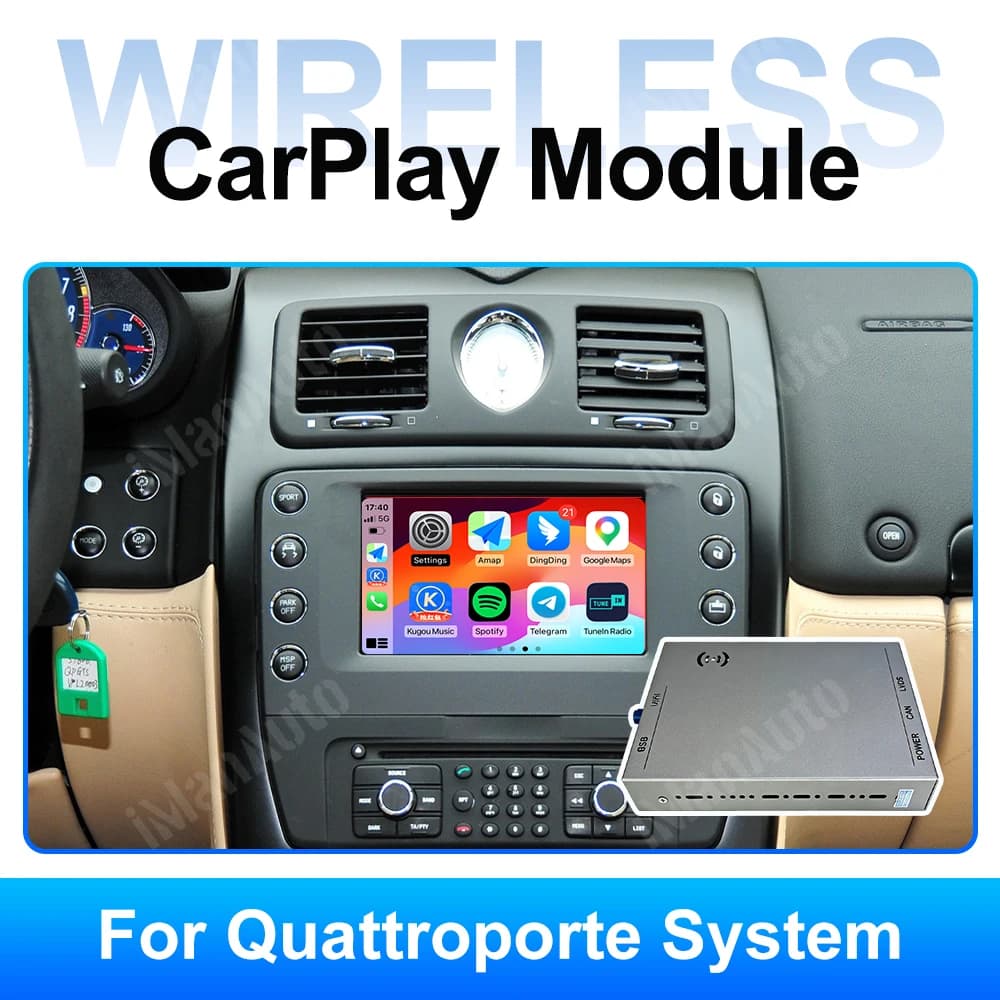Modulo iManAuto Wireless Android Auto Carplay per Maserati Quattroporte 2004-2012 Mirror Link AirPlay Decoder Telecamera Posteriore