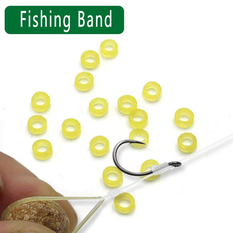 100PCS Fishing Band Carp Fishing Accessories Feeder Fleet bait Fishing equipment boxes Boilies Stop Holder for Ronnie Rig