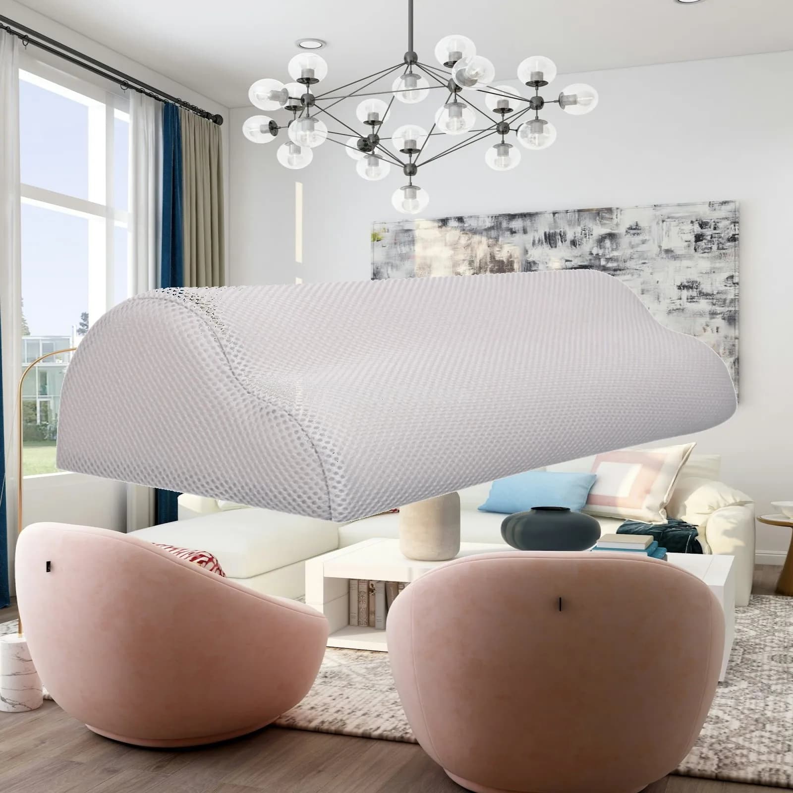 Cuscino Ergonomico Comfort Foam per Poggiapiedi Sotto la Scrivania, Supporto per Gambe per Ufficio e Viaggi