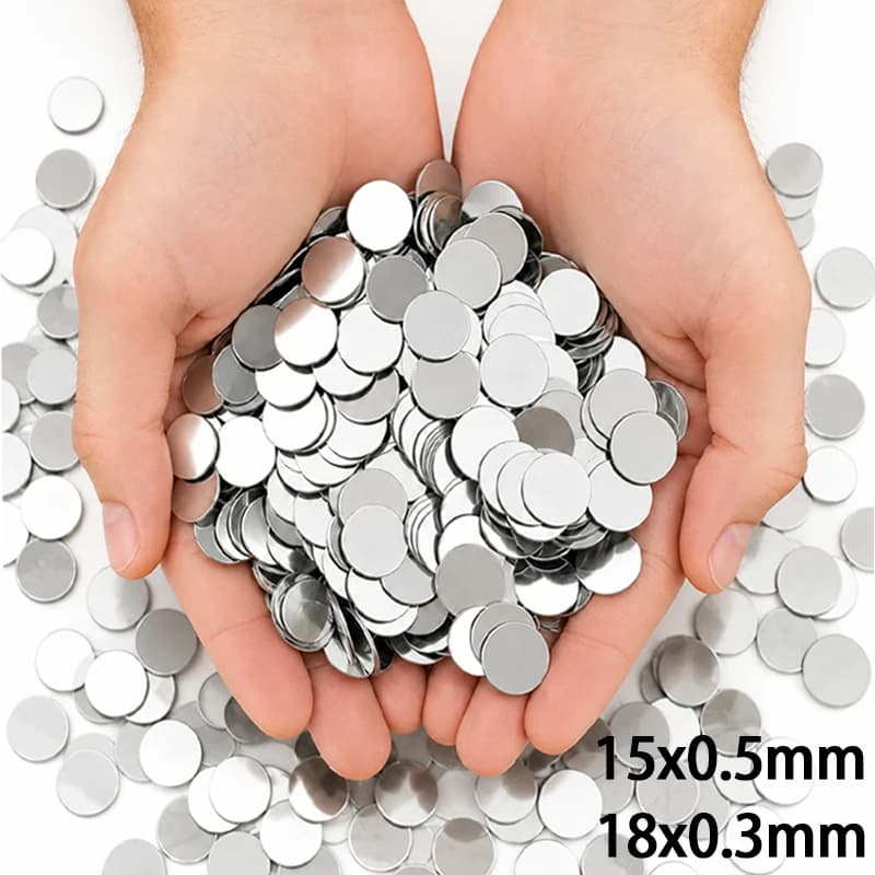 100/50Pcs Ultra-thin Round Iron Sheet Galvanized Iron Disc Plate Small Suction for Fixing Phone Circular Box Magnet Button Patch