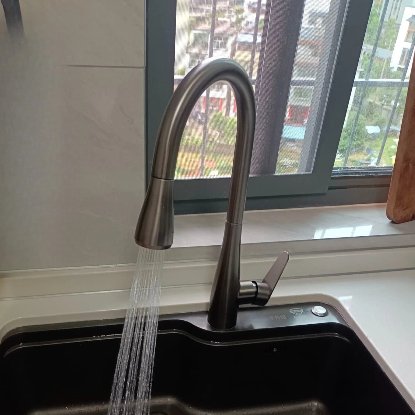 Rubinetti da cucina in rame pregiato, miscelatore estraibile da piano per lavello con getto a spruzzo, rubinetti caldo/freddo per cucina