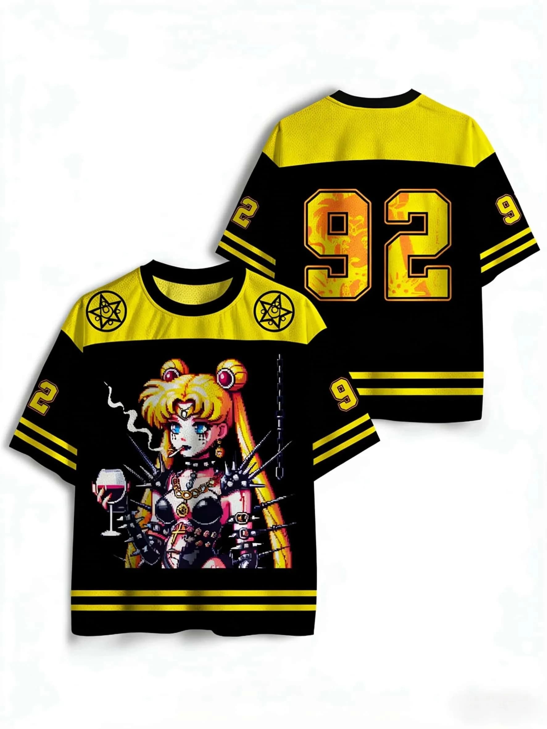 Summer 2026Sailor Moon Hare (Sailor Moon) Dark Punk Pixel Sports 3D Printing Breathable T-shirt Male and Female Parent-child Top