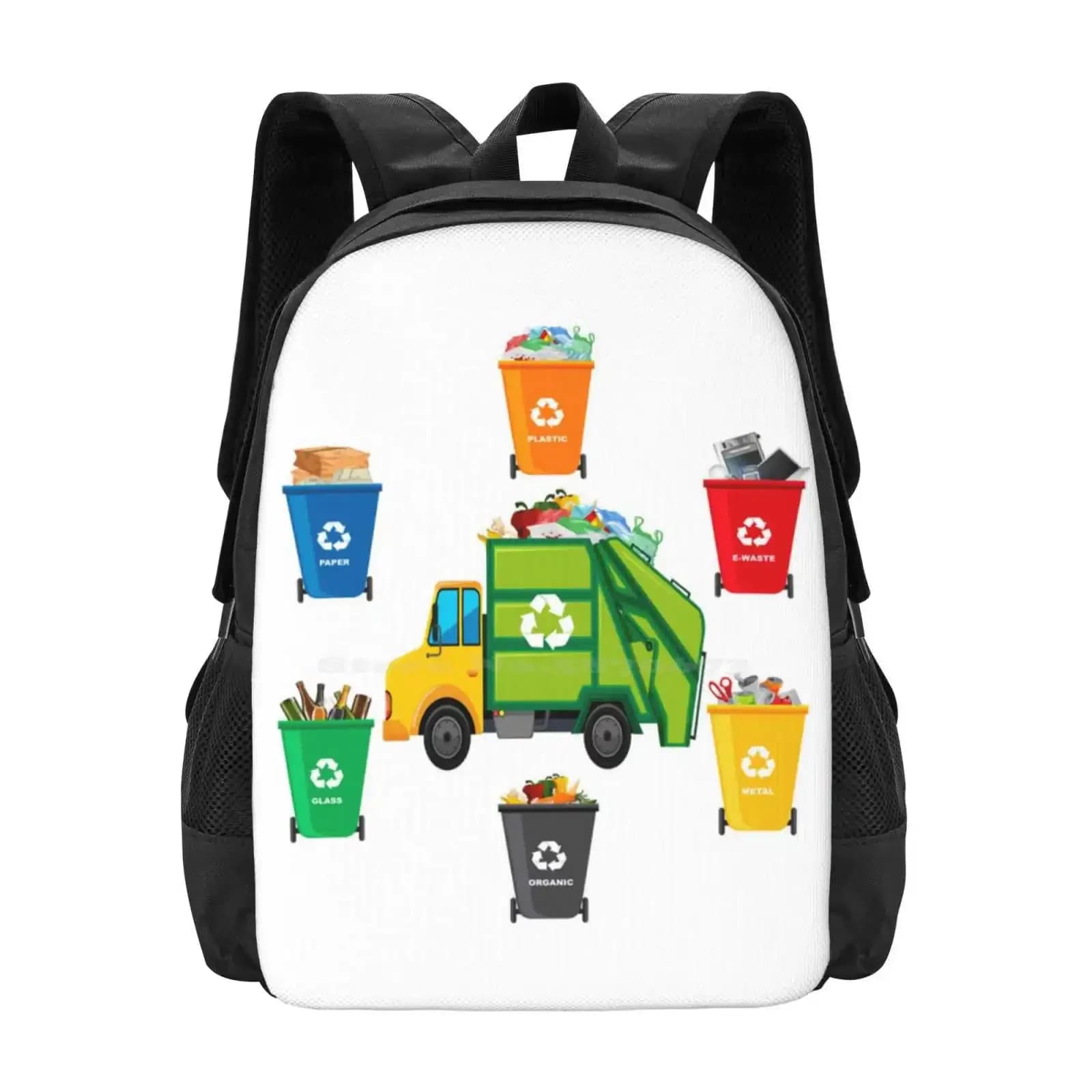 Bidoni della spazzatura Camion della spazzatura Compleanno Ragazzo Bambino Riciclaggio Vendita calda Zaino Zaino Borse moda Riciclaggio della spazzatura Camion della spazzatura