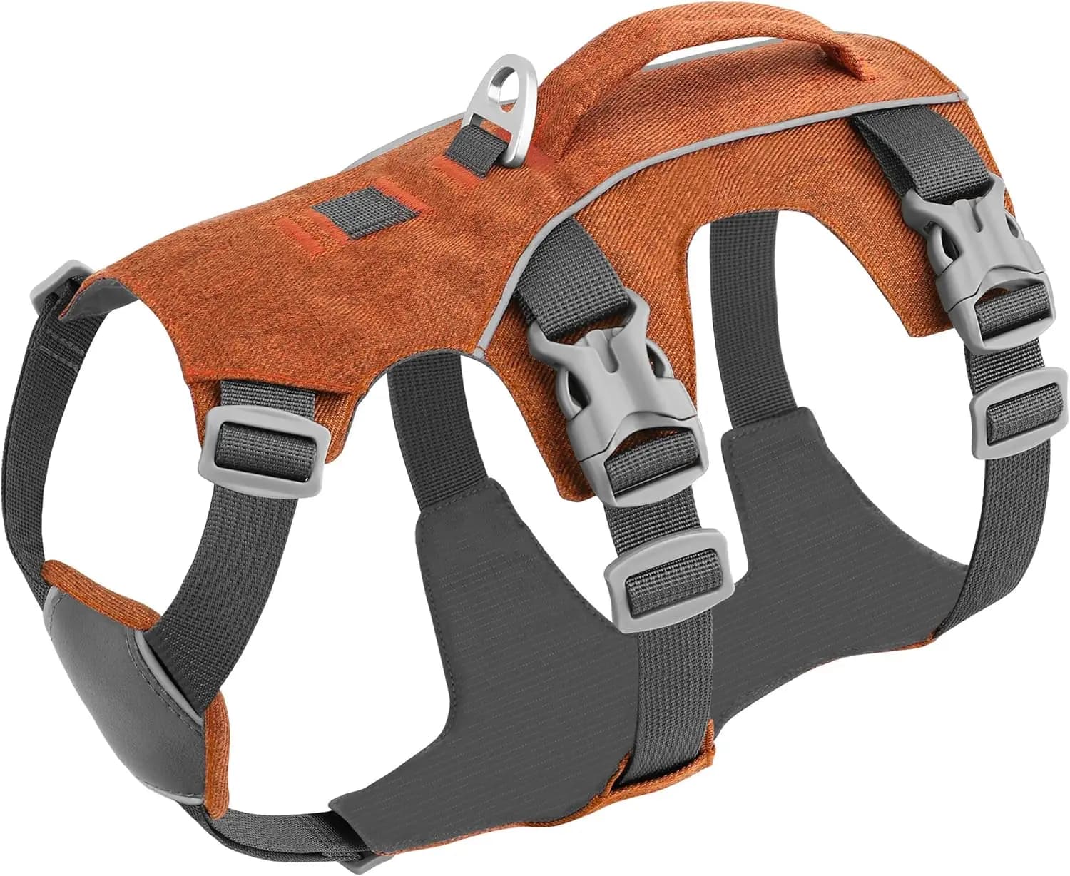 Imbracatura Anti-Fuga per Cani con Maniglia, Gilet Riflettente Anti-Trazione, Regolabile per Cani di Piccola Taglia, per Passeggiate e Addestramento, Arancione