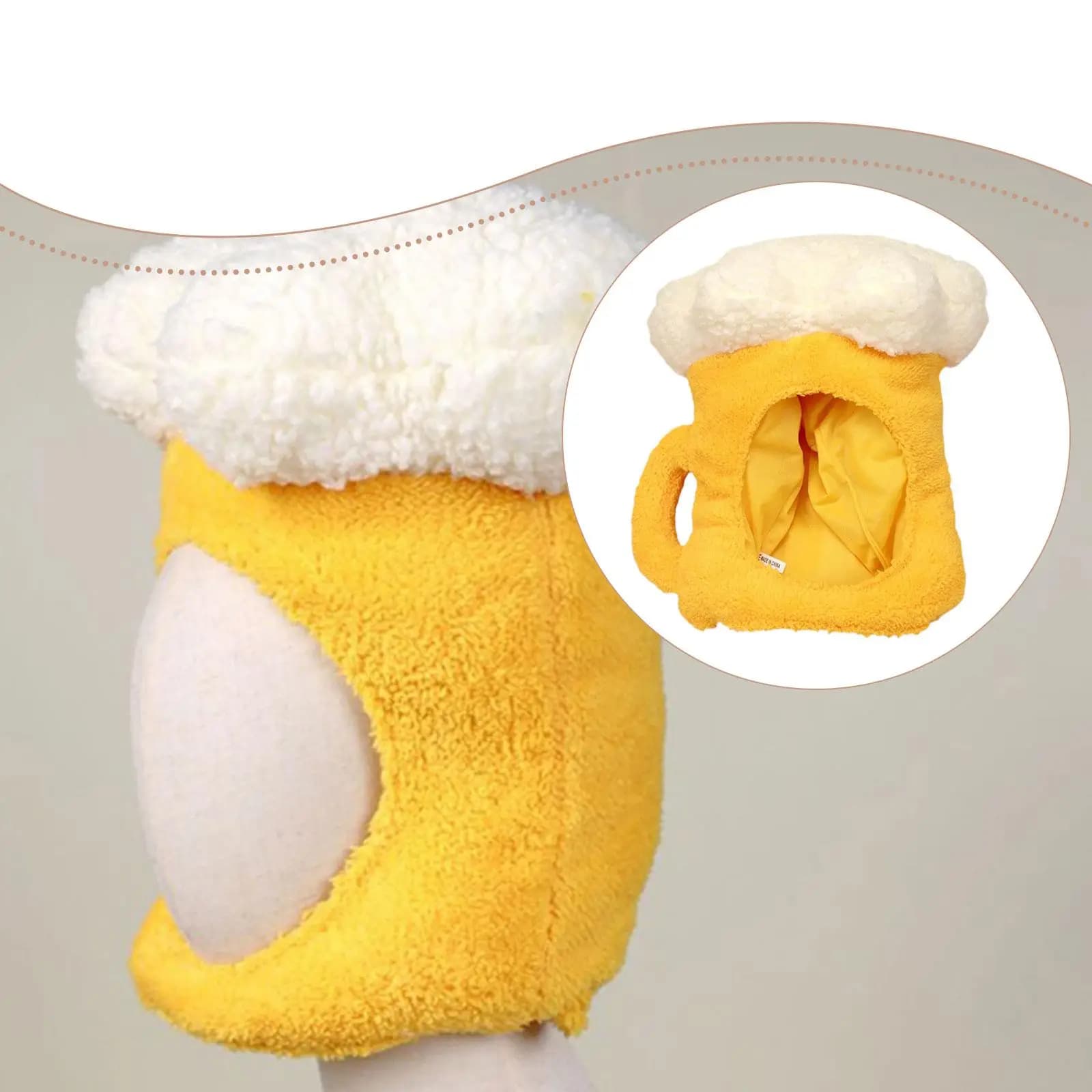 Cappello a Forma di Boccale da Birra, Accessorio per Feste in Stile Cartoon, Berretto in Peluche per Natale ed Eventi