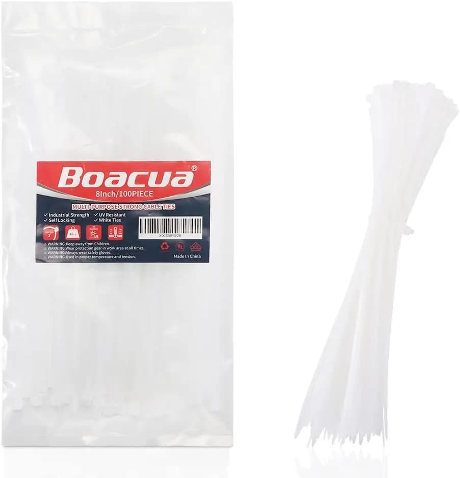 100 Pezzi Fascette per Cavi in Nylon da 8 Pollici, Fascette Autobloccanti Resistenti per Uso Interno ed Esterno