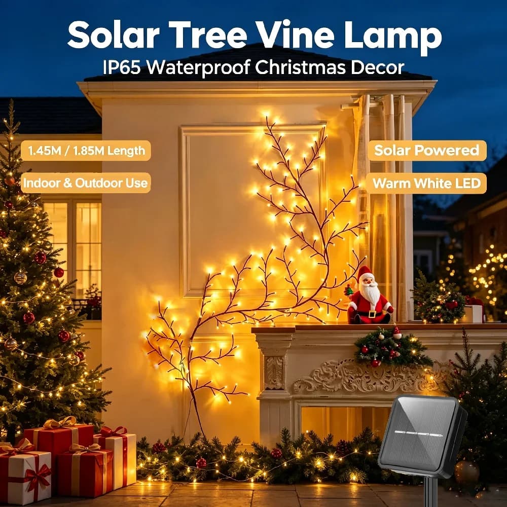 72/96LED Outdoor/Indoor Fairy Lights 8 Lighting Modes Solar Willow Tree Lamp Solar Garden Lights for Patio Party Holiday Decor