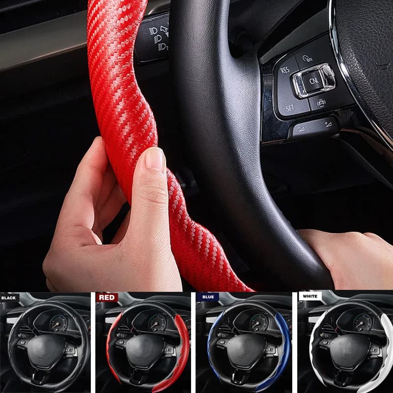 Coprivolante per auto Coprivolante universale antiscivolo in fibra di carbonio per accessori antiscivolo per auto
