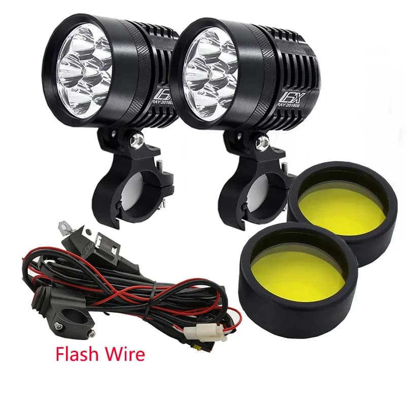 2PCS Universale L6X Faro LED Moto Moto 8000LM Moto Faretto Impermeabile Nebbia Spot Motos Lampadina Super luminoso 12V