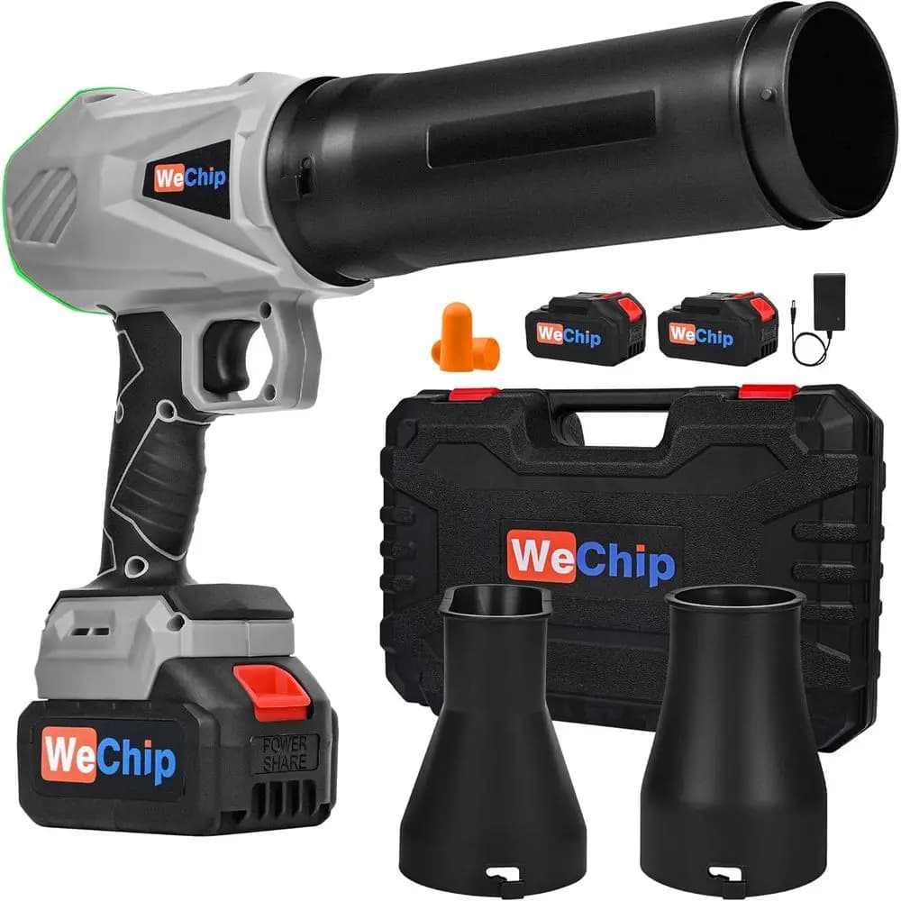 3 in 1 light battery leaf blower with storage box, 800.000 rpm battery leaf blower with 2 batteries and charger, easy to use H
