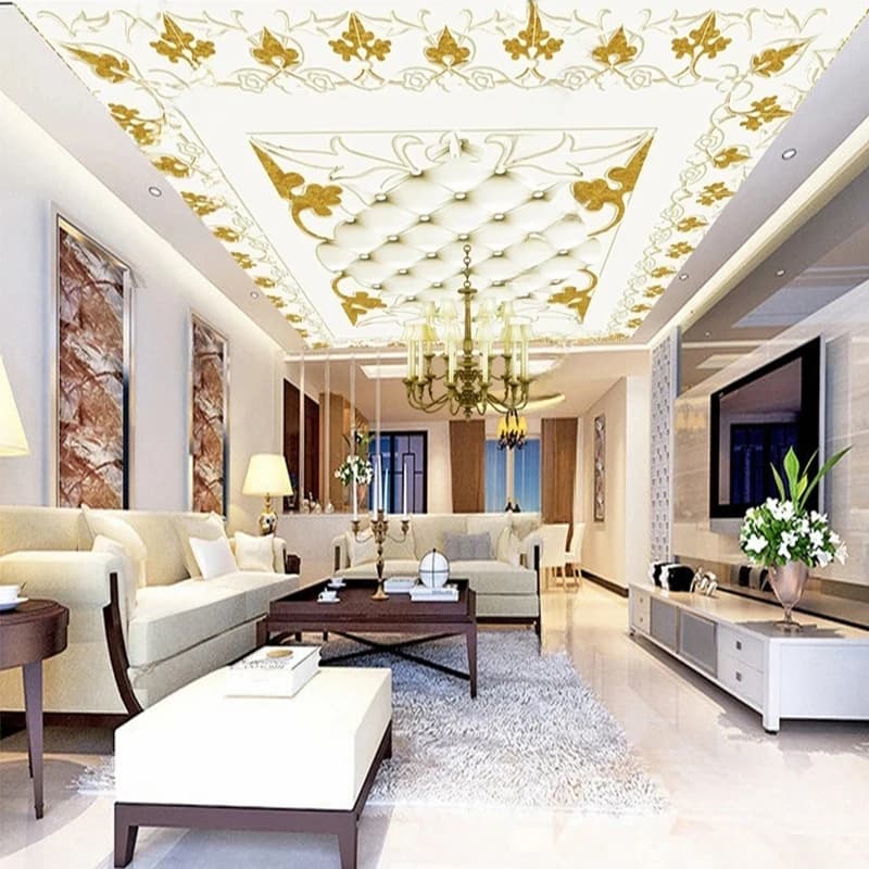 MU8275 Wall Mural Wallpaper 3D Stereoscopic Relief White Marble European Style Luxury Papel Pintado De Pared Tapety Home Décor