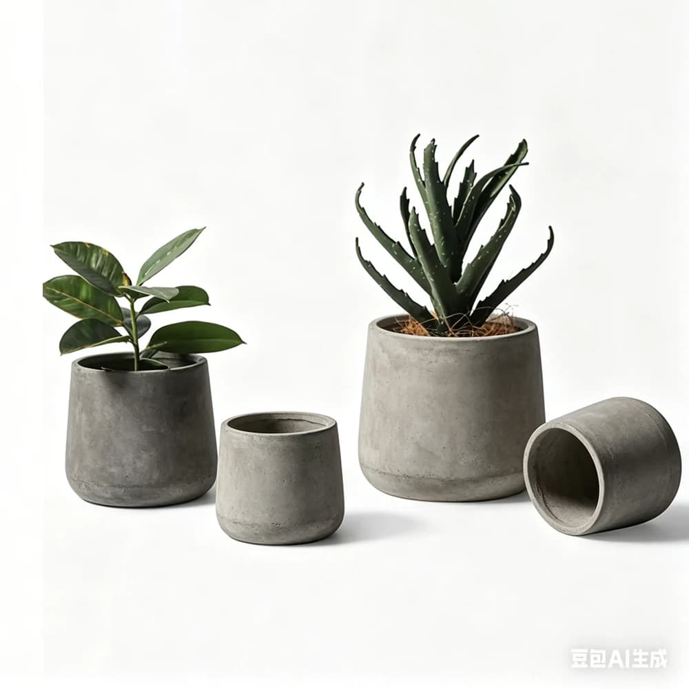 Stampo in silicone per vasi da fiori in cemento, stile nordico semplice, design a strisce circolari, stampo in silicone per piante in vaso da giardino e casa.