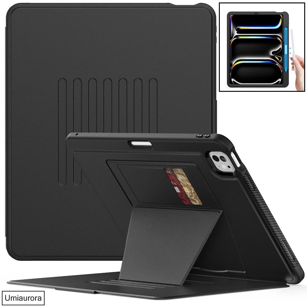 Custodia per tablet intelligente per IPad Air 6 5 4 10.9 Pro 11 13 pollici M2 M4 2024 Supporto completo per tutto il corpo Custodia a portafoglio antiurto Portapenne Funda