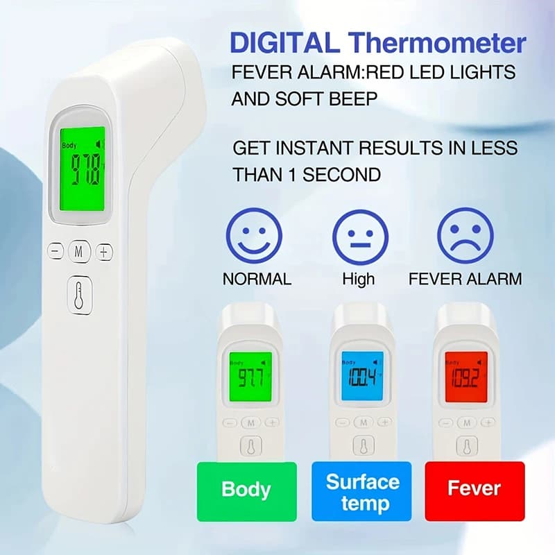 Digital infrared thermometer for temperature fever on front Contactless measuring instrument/ pulse oximeter Children's finger Adults
