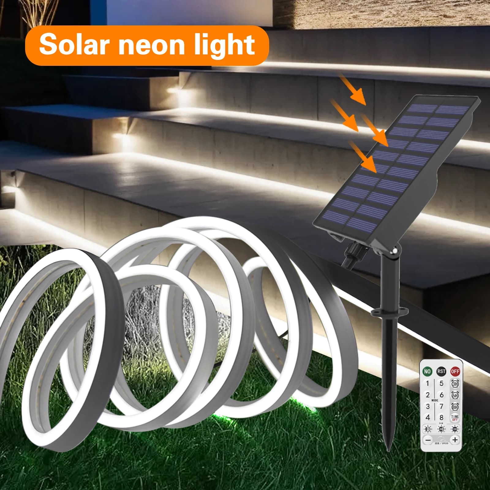Lampada solare a striscia al Neon 24V 2835 120LED/m 5 x11mm corda flessibile per Ribbion luce a LED IP67 insegna a luce al Neon solare in Silicone impermeabile