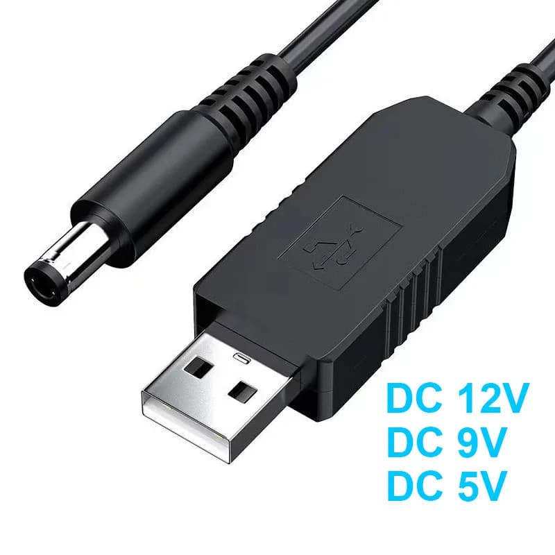USB Power Cable: Increases input to 5 V and turns it into selectable output to 5 V/9 V/12 V, ideal to power WiFi.