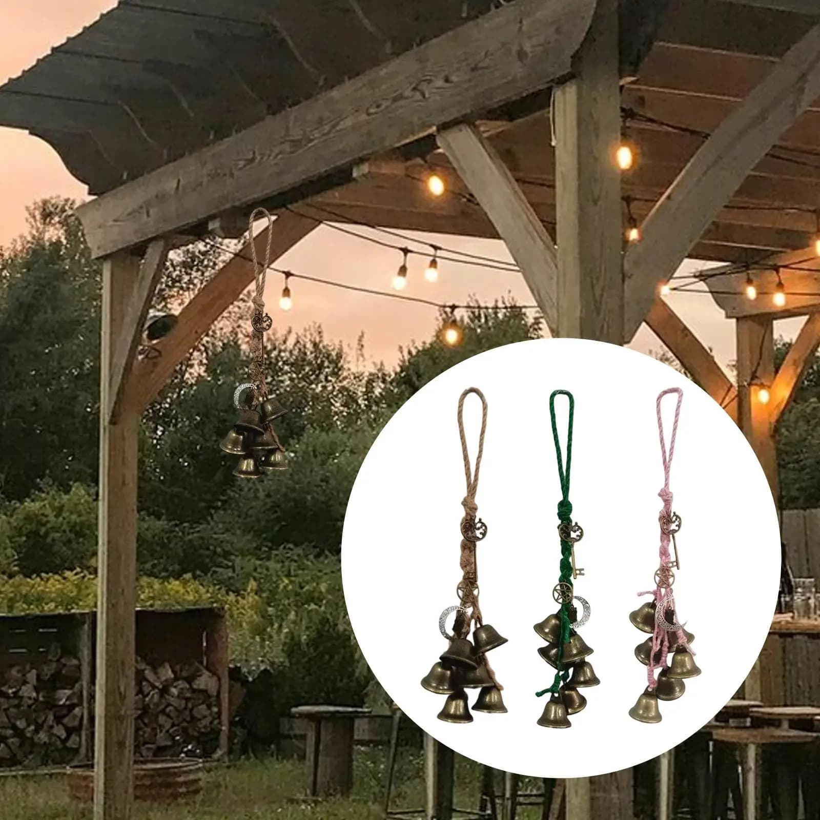 Metal Hanging Bells Pendant Door Knob Decoration Wind Chime for Living Room Restaurant Festive Use