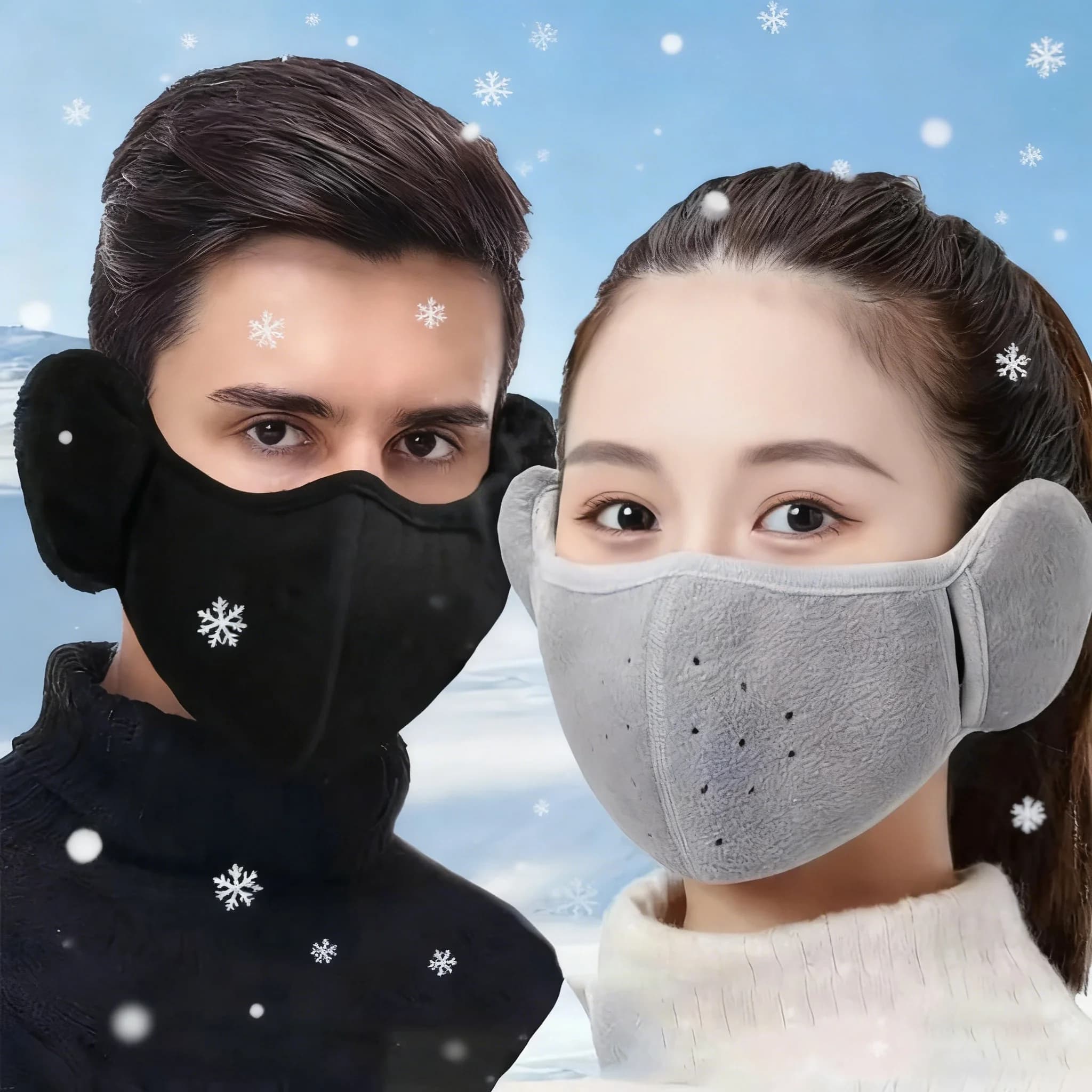 1pc-Maschera invernale Maschera calda, Maschera a copertura totale Maschera antivento per esterni, Maschera riutilizzabile antipolvere addensata traspirante