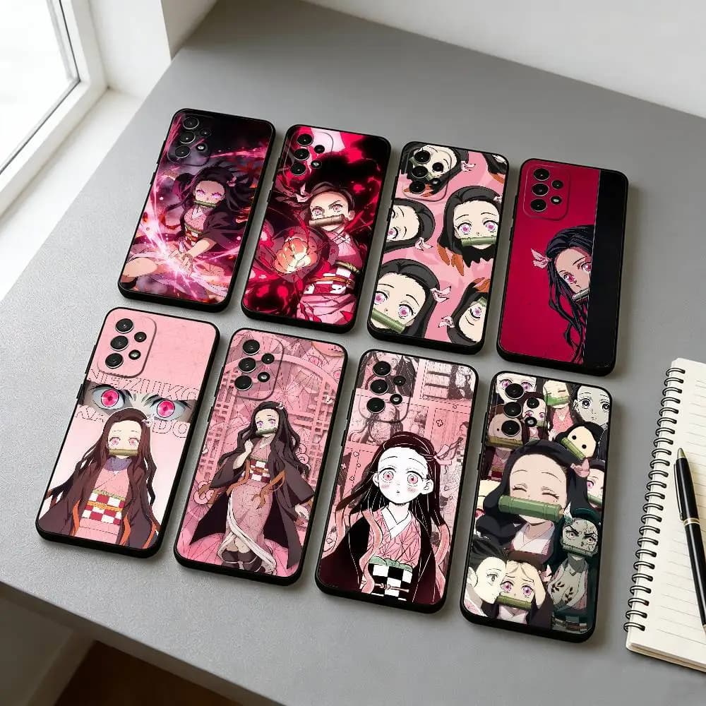 D-Demon S-Slayer N-Nezuko Phone Case For Samsung S25,S24,S21,S22,S23,S30,Ultra,S20,Plus,Fe,Soft Silicone Black Cover