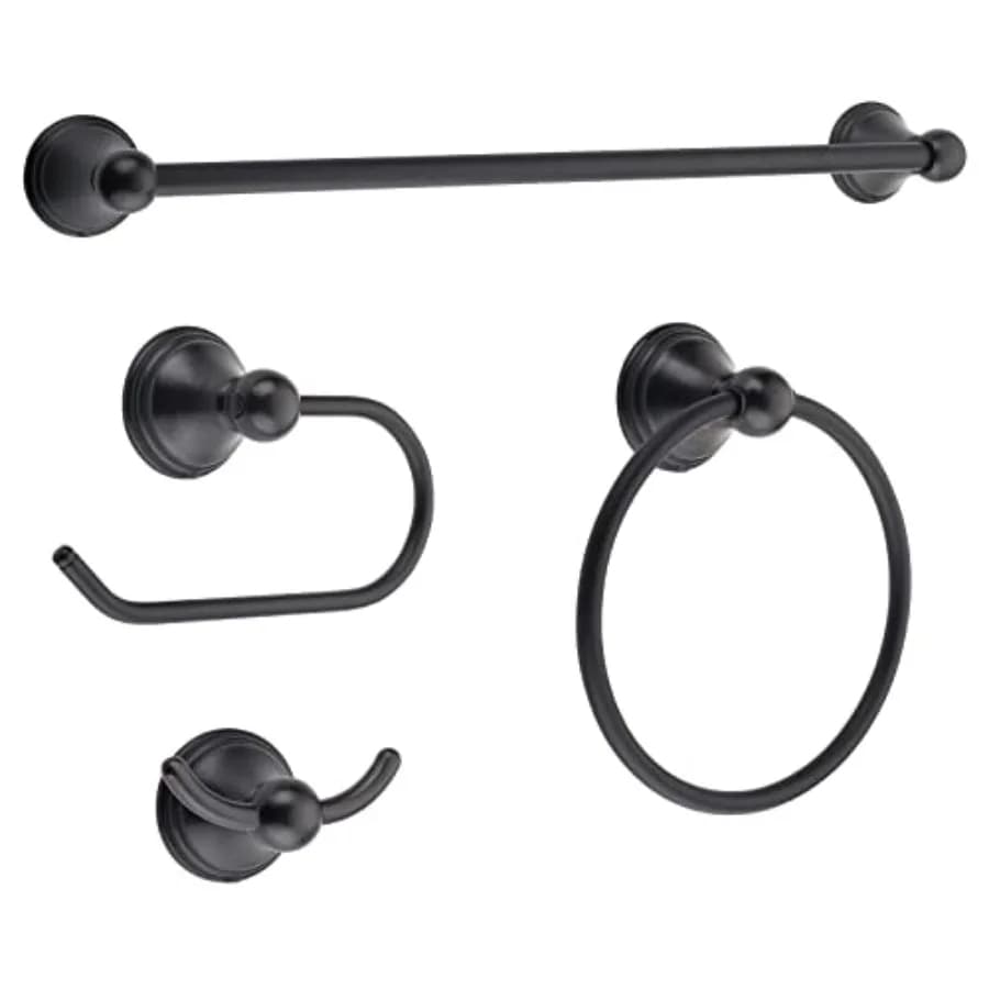 Set di Accessori per il Bagno - Set Portasciugamani con 4 Pezzi e Barra Portasciugamani da 18 o 24 Pollici