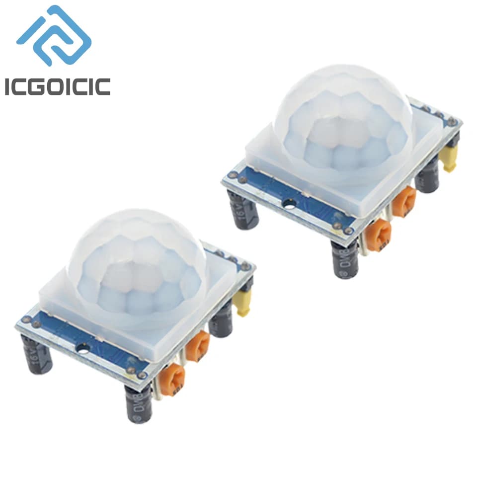 1-10 pz. Modulo Sensore di Movimento PIR a Infrarossi Piroelettrico HC-SR501 Regolabile per Arduino e Raspberry Pi + Custodia