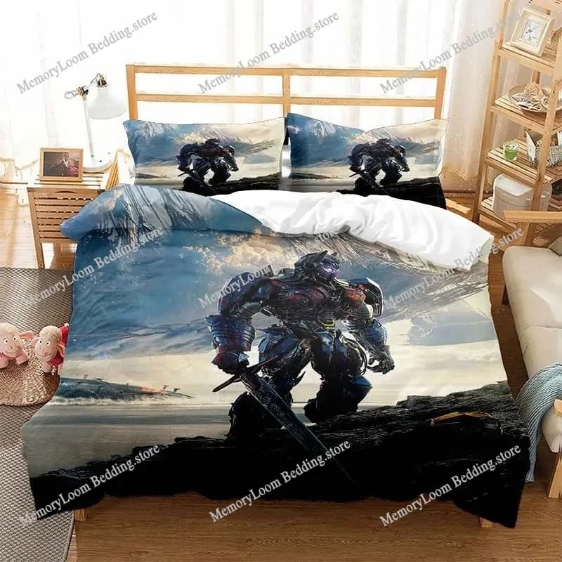 Trasformazione Bumble-Bee Federa copripiumino stampata in 3D Set biancheria da letto Twin Full King per camera da letto per bambini e adulti