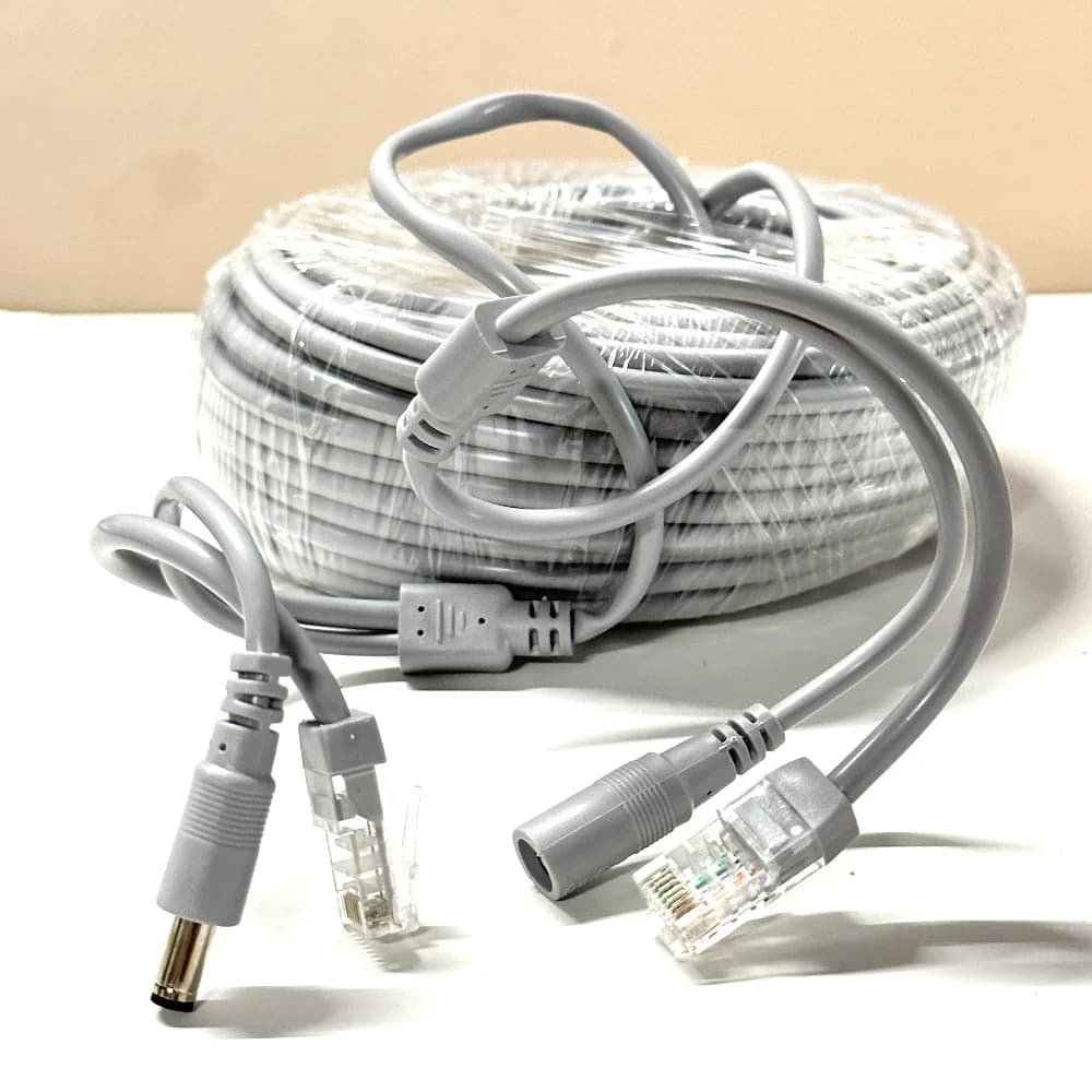 Cavo di alimentazione Lan RJ45 + DC 12V 5M/10M/15M/20M/30M Cavo di prolunga di rete 2 in 1 per sistema di telecamere di sicurezza IP