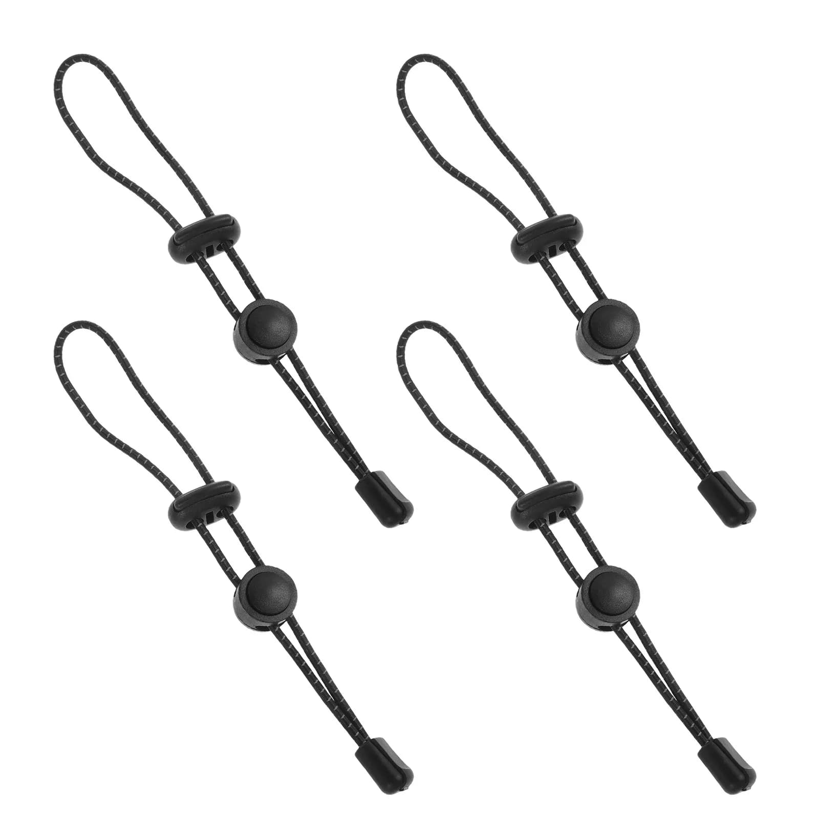 4Pcs Adjustable Elastic Rope Lanyard Climbing Stick Straps Walking Pole Fixing Buckle Outdoor Hiking Trekking Gear Holder