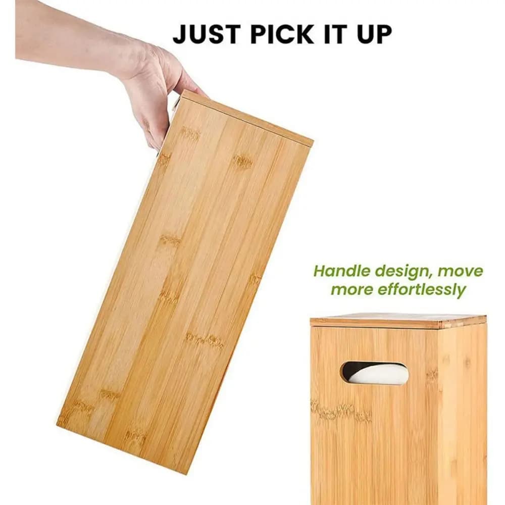 Large Capacity Roll Paper Storage Box Countertop Organizer Wooden Wooden Paper Towel Holder Ornament Storage Toilet Tissue Box