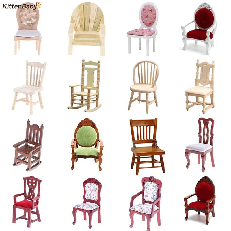 18 stili 1/12 simulazione piccolo divano sgabello sedia mobili modello giocattoli per la decorazione della casa delle bambole accessori in miniatura per casa delle bambole