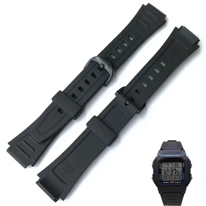 Cinturino impermeabile per orologio Casio G-Shock W-800H W-217H AQ-S800W, in resina e gomma con giunto convesso, 18mm, accessori per orologi.