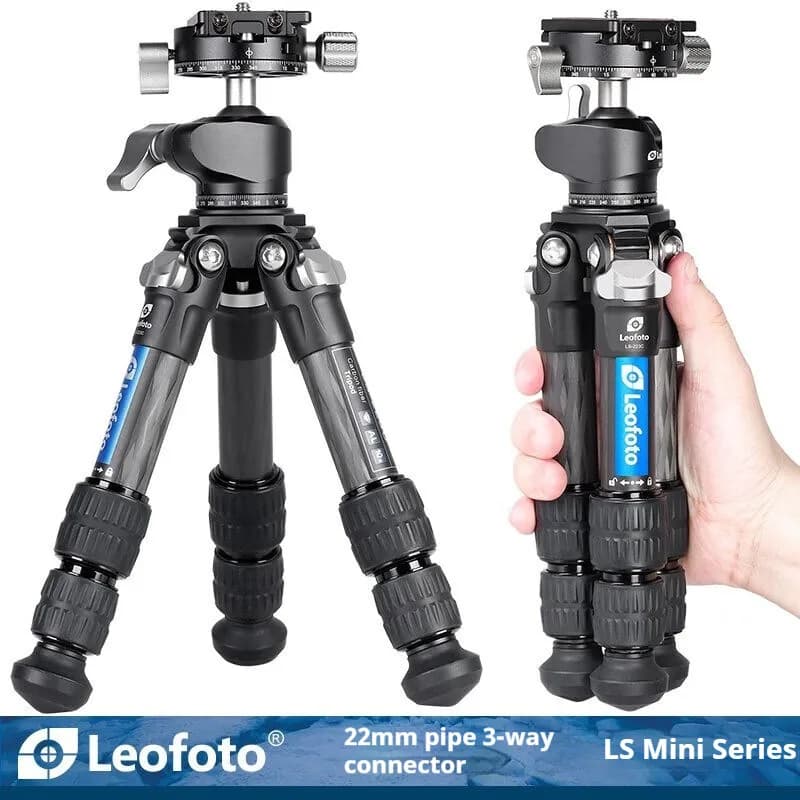 Leofoto LS-223C Kit Treppiede Portable Mini Table Head with Head for Photography and Climbing