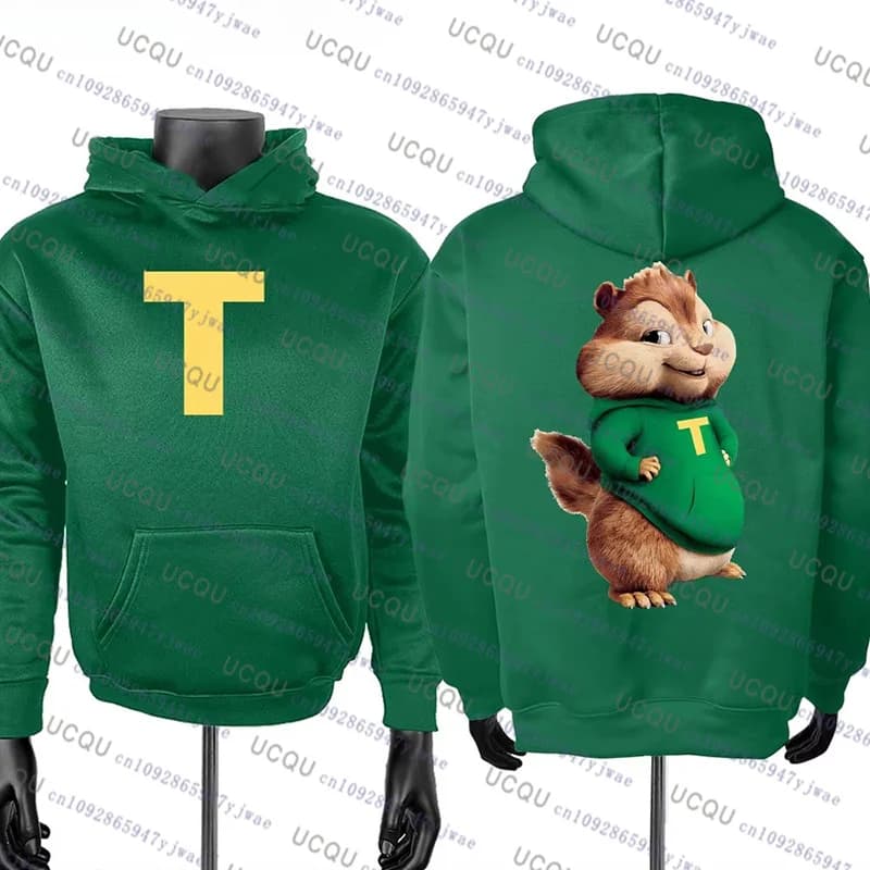 Alvin and The Chipmunks 2026 Fashion unisex Casual Sports Clothing Hoodie Alvin Chipmunk Cosplay Costume Pullover for Kids and Adults