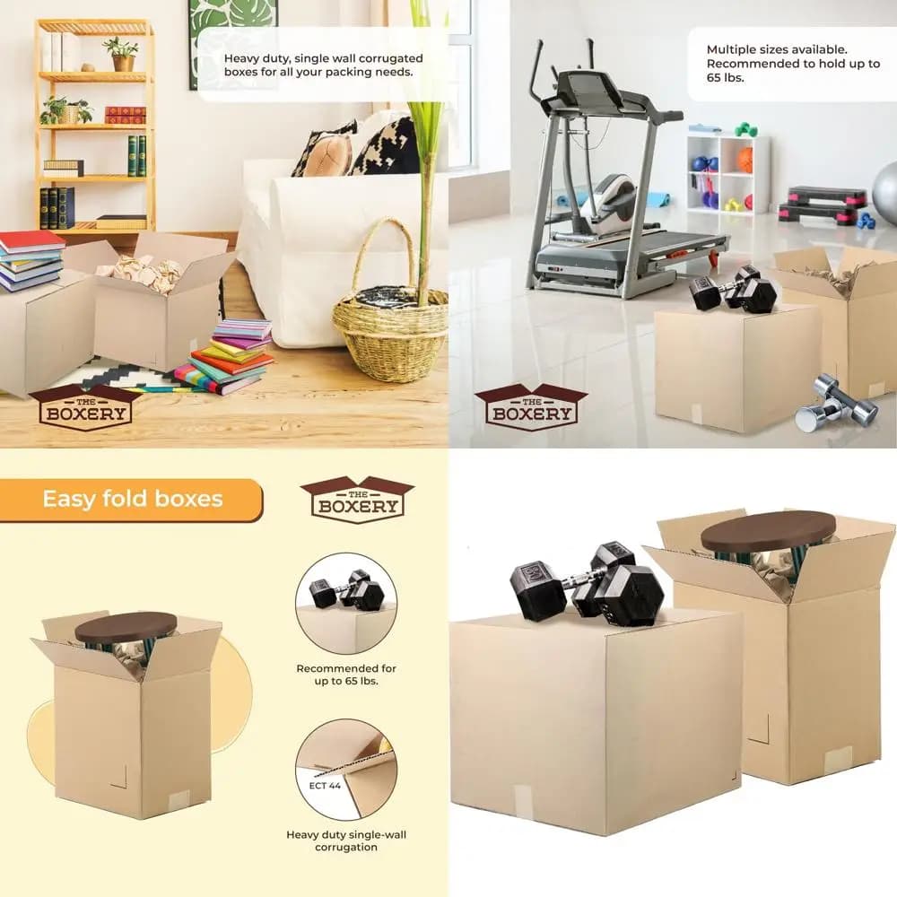 Pack of 25 Corrugated Carton Boxes Brown ECT44 20x16x16 for Shipping, Packing, Transfers, Storage and Recycling - USA M