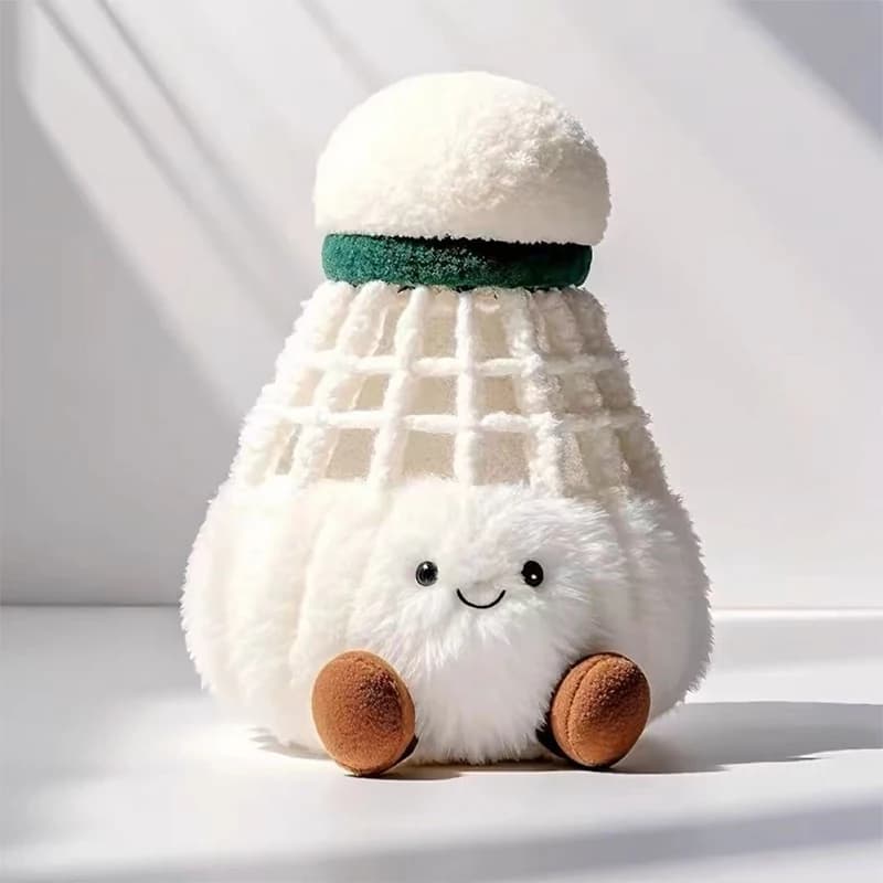 Portachiavi con personaggio dei cartoni animati di badminton in peluche da 15 cm; perfetto per decorazioni del zaino o regali