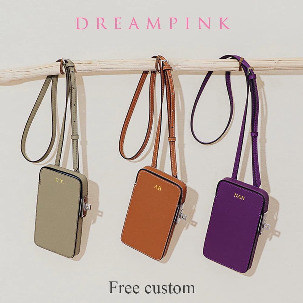 Borsa per telefono da donna in pelle EP di lusso Moda nome personalizzato Mini borsa a tracolla femminile Personalizza lettere Nuova borsa a tracolla per custodia per cellulare