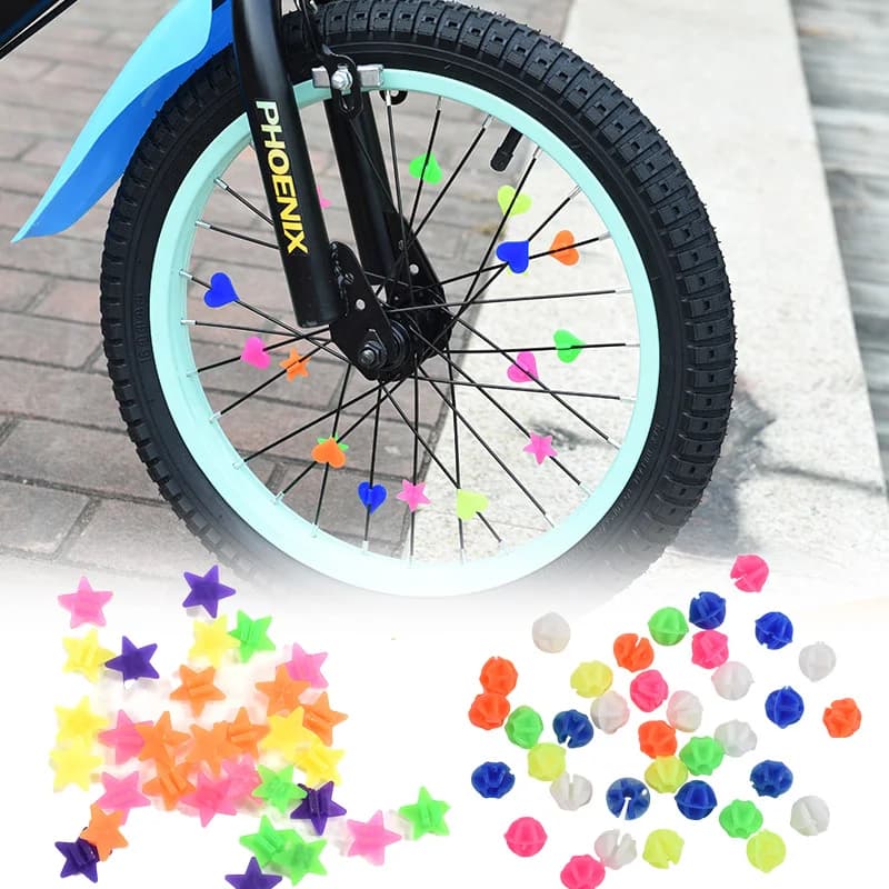 36PCS Decorazioni colorate Clip per bambini Bici Multi colore Ruota di bicicletta in plastica Perline per raggi Regali per bambini Accessori per bici