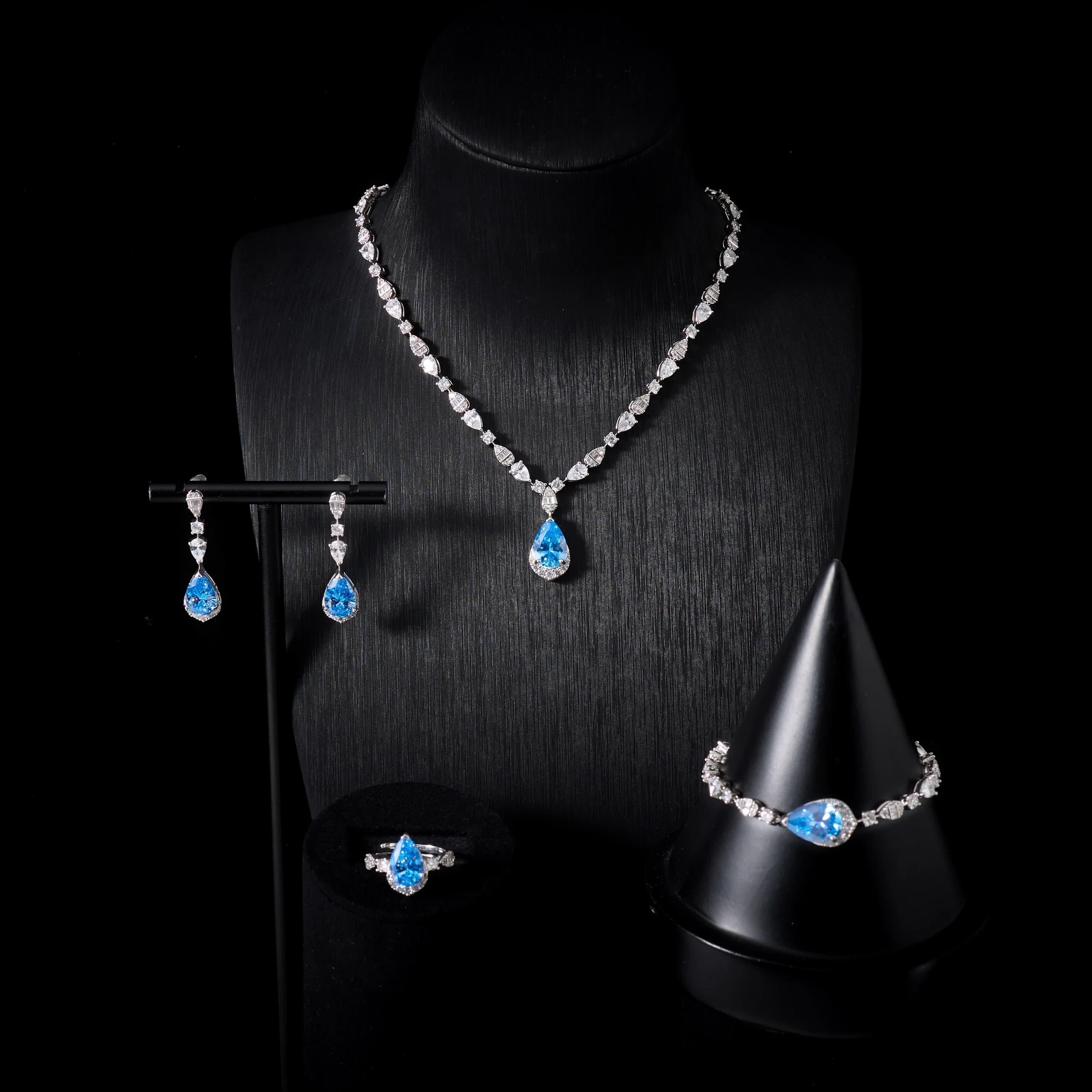 IN JEWELIFE Set di collane da donna alla moda con zirconi cubici, gioielli di moda per fidanzamento di feste saudite di Dubai