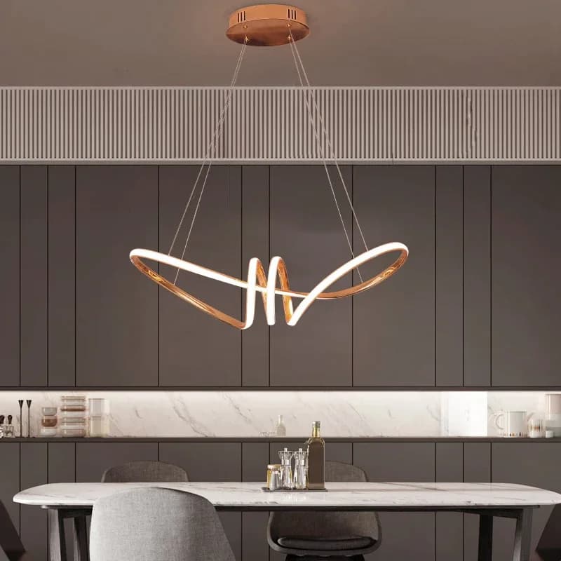 LED lamps shape of modern Nordic wave Lamps Aluminum circle Rings Linear ceiling Living room Dining room Suspension lamp