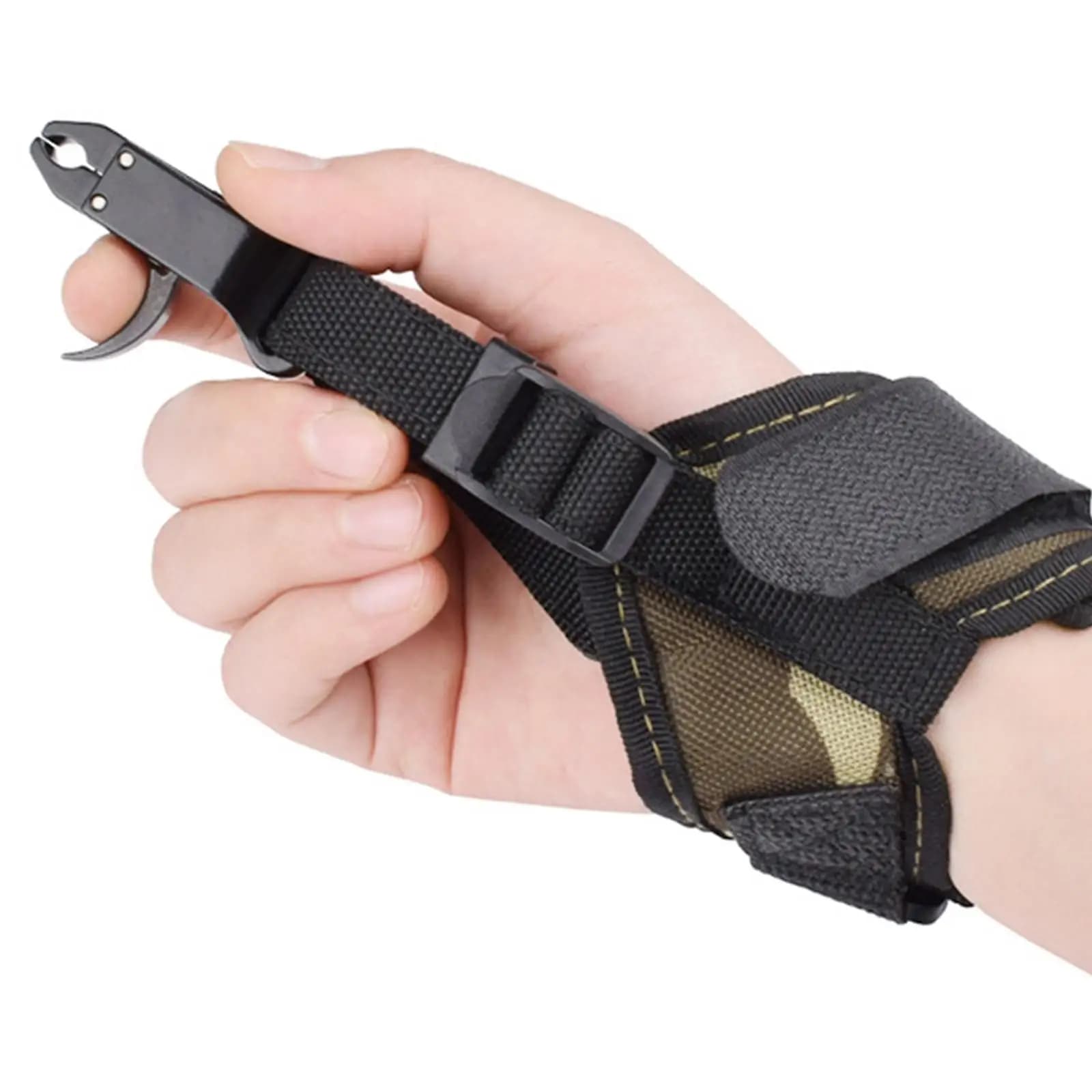 Accessorio Regolabile in Nylon per Rilascio dell'Arco, Cinghia da Polso Ambidestra per Pratica di Tiro con Arco Compound