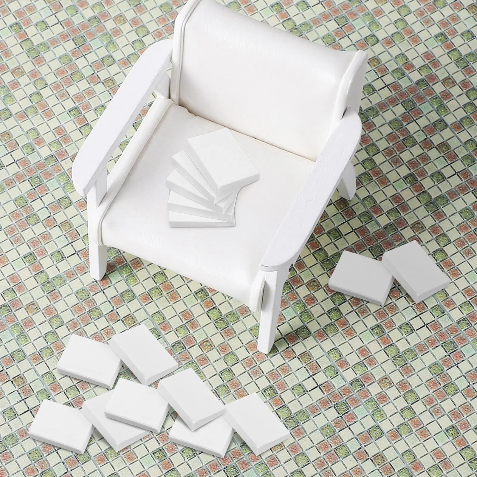 50Pcs Mini Books for Dollhouse Blank Kraft Notebooks Mini Blank Books Small Sketch Book Decor for Bedroom Living Room Shelf