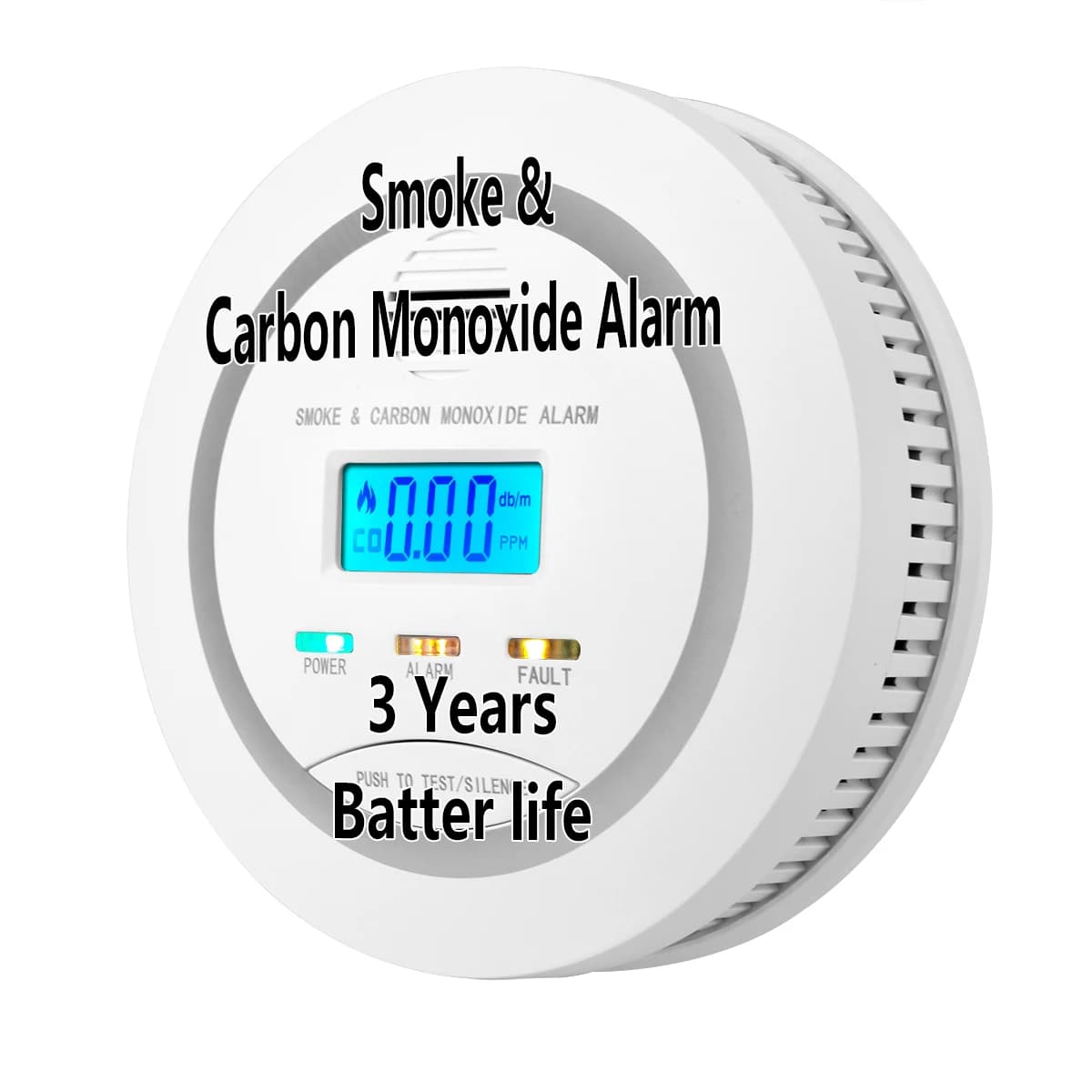 Allarme CO Indipendente con Sensore di Monossido di Carbonio, Durata Batteria 3 Anni, Alta Sensibilità, Display LED di Avviso