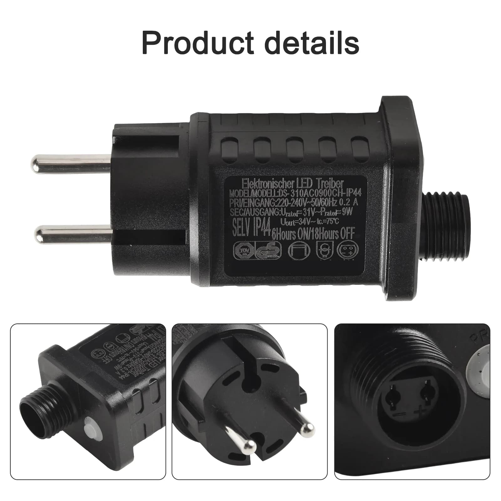 Luci della stringa del trasformatore 9W 31V Alimentatore timer LED Adattatore di alimentazione Luci della stringa del trasformatore di illuminazione Alimentazione timer LED 9W 31V
