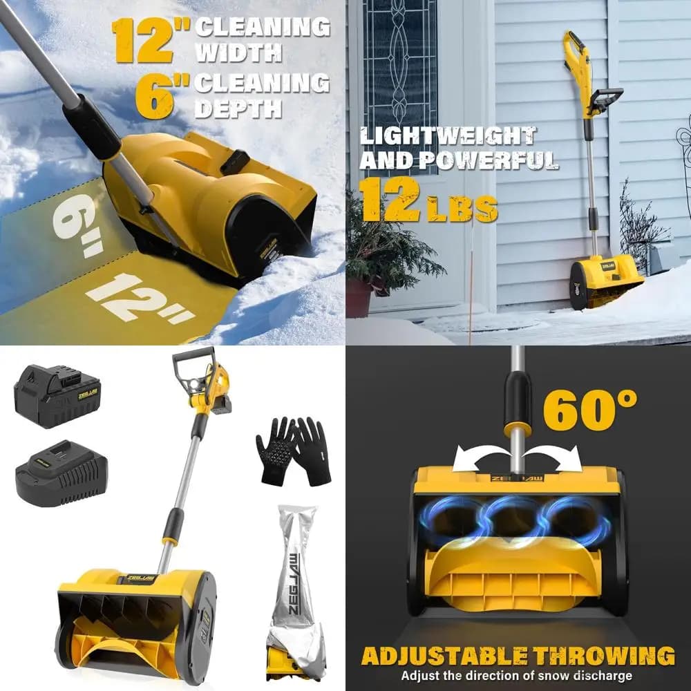 20V 12 battery electric snowmobile with LED lights, directional plate, adjustable handle, 4 Ah battery and quick charger